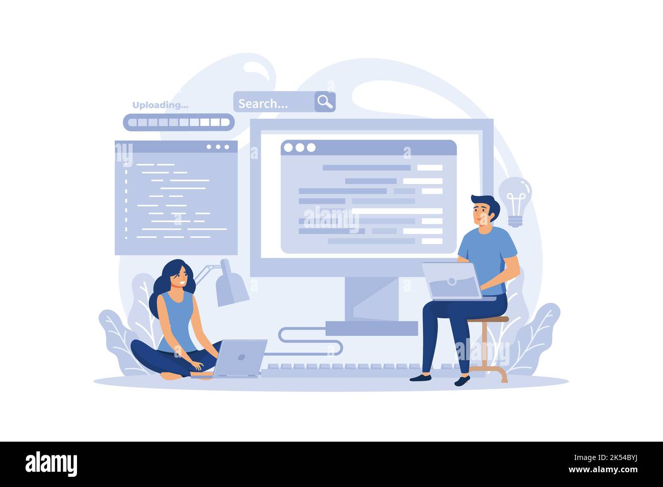 Concept de programmateur. Idée de codage, de test et de programme d'écriture Illustration de Vecteur