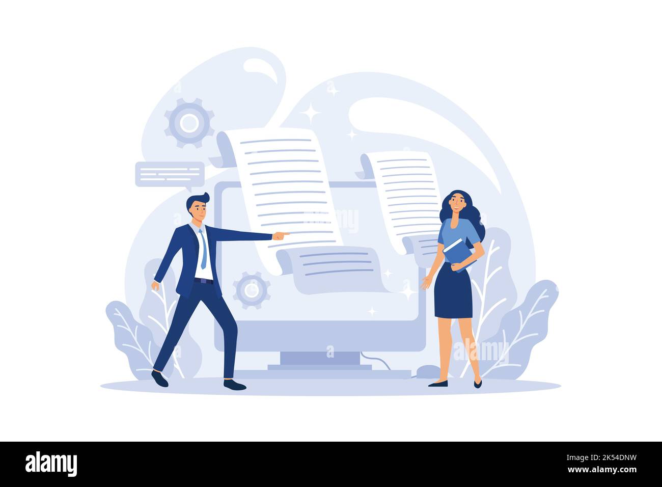 Concept du rédacteur. Idée d'écrire des textes, de créativité et de promotion. Faire du contenu précieux et travailler comme indépendant. flat design Modern illustrate Illustration de Vecteur