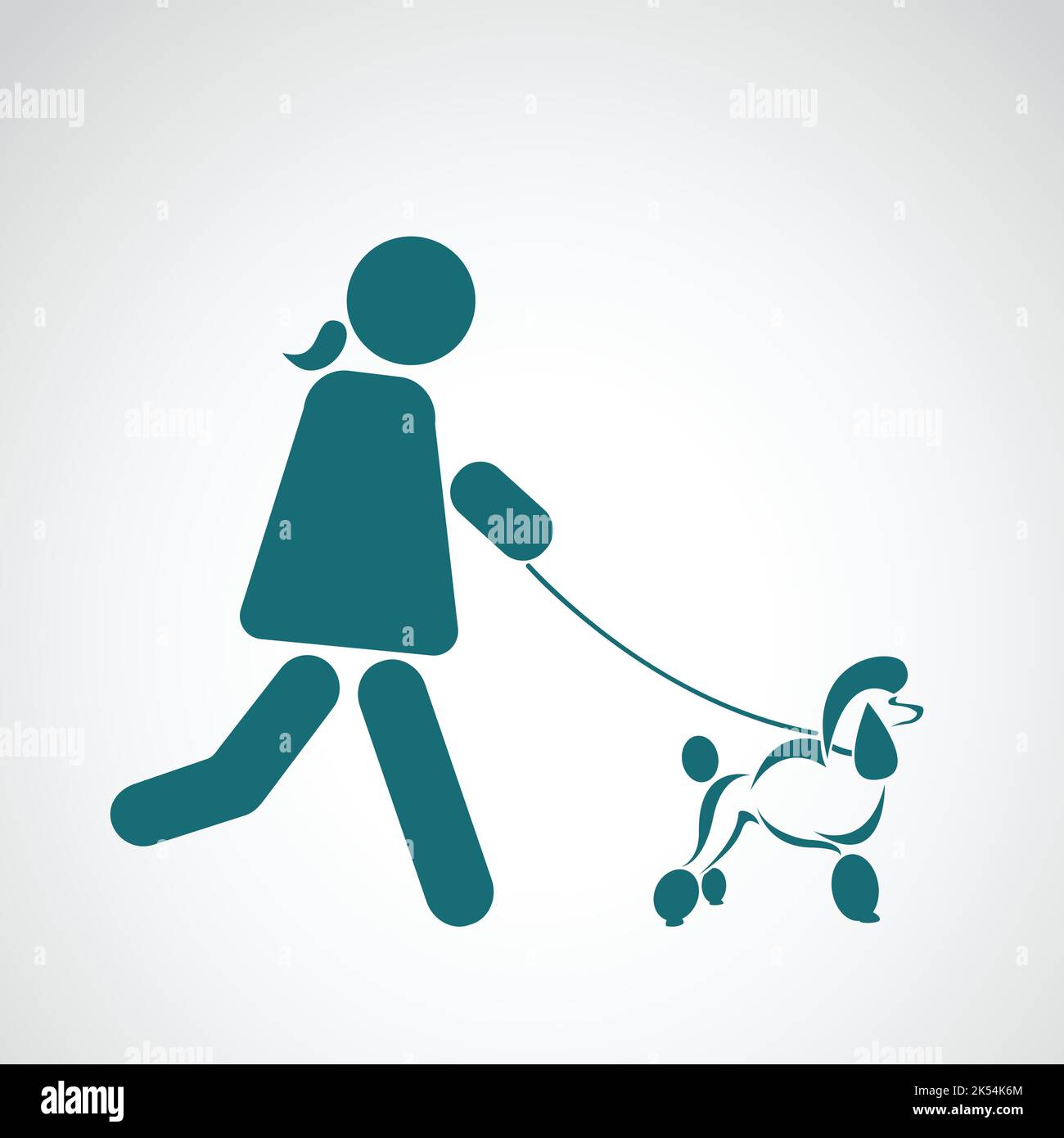 Image vectorielle du chien de marche sur fond blanc. Illustration vectorielle superposée facile à modifier. Animaux. Illustration de Vecteur