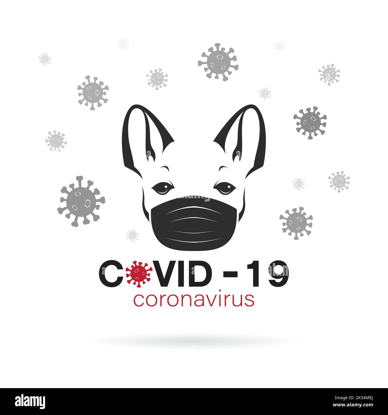 Bulldog portant un masque pour se protéger contre le virus Covid-19. Masque respiratoire sur le visage de chien icône de vecteur plat pour les applications et les sites Web. Illustration de Vecteur