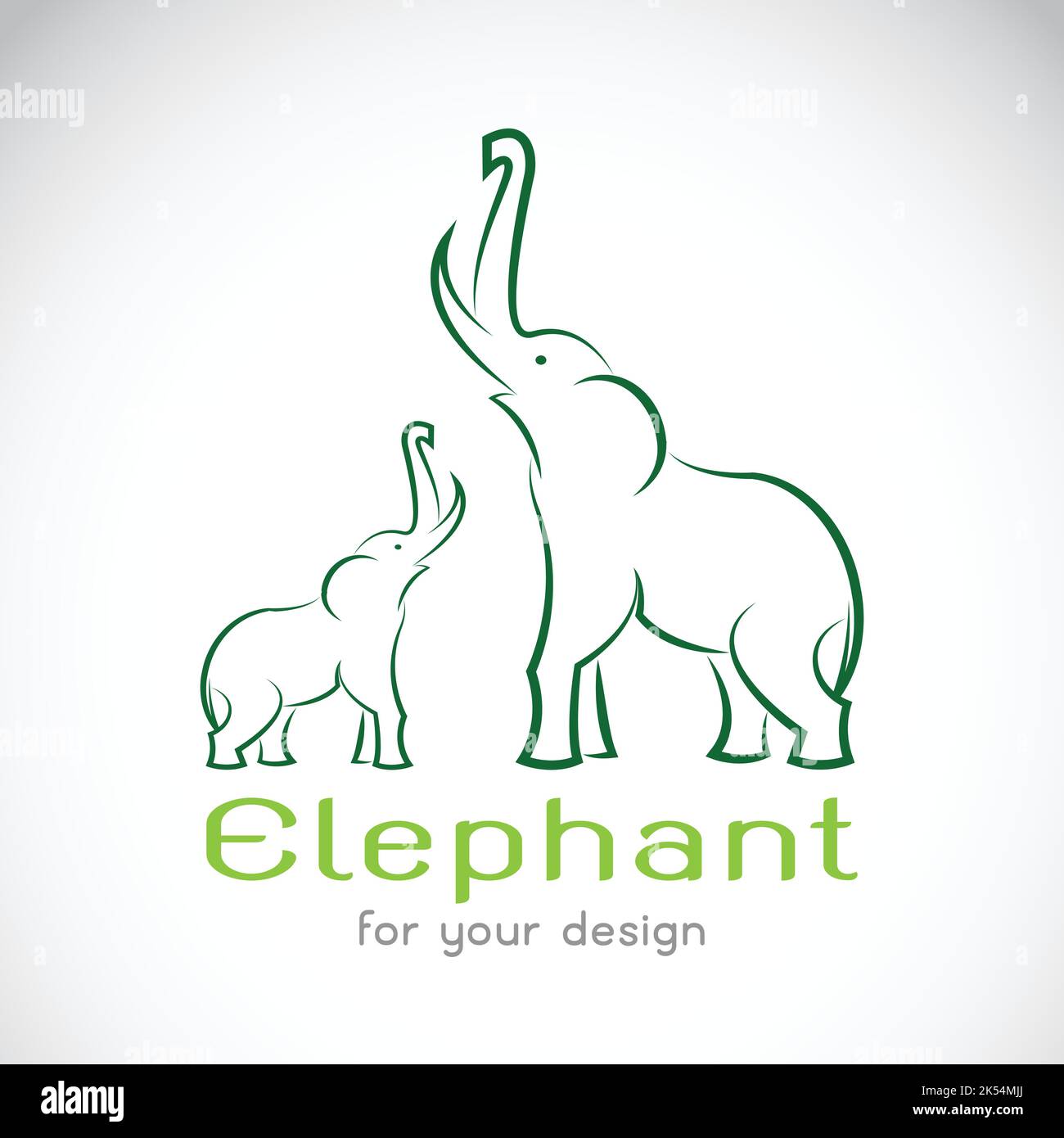 Image vectorielle d'un éléphant sur fond blanc. Vecteur. Illustration vectorielle superposée facile à modifier. Animaux sauvages. Illustration de Vecteur