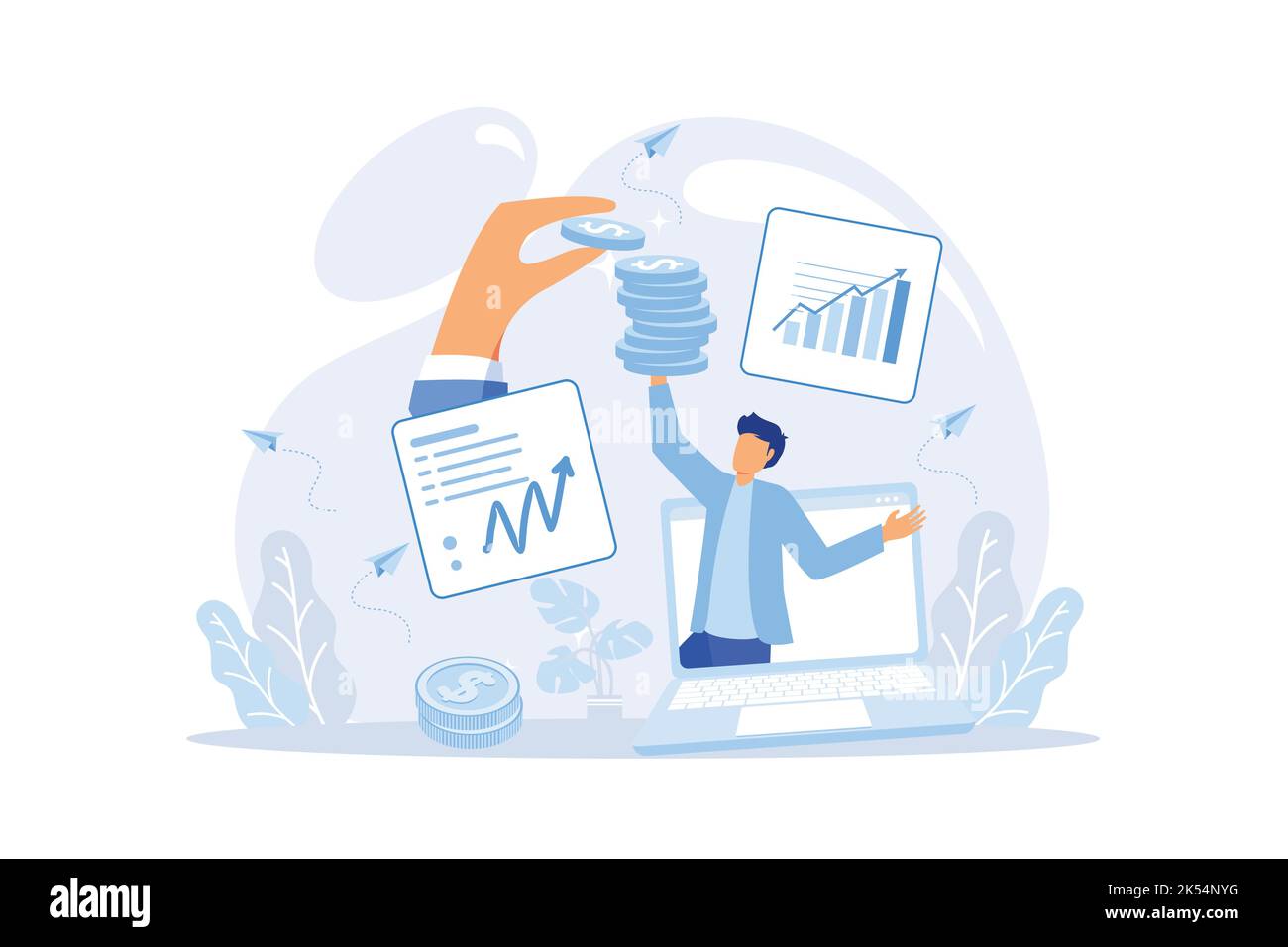 Illustration du vecteur de concept abstrait calcul du revenu net. Calcul du salaire, formule du revenu net, rémunération à la maison, comptabilité d'entreprise, calcul Illustration de Vecteur