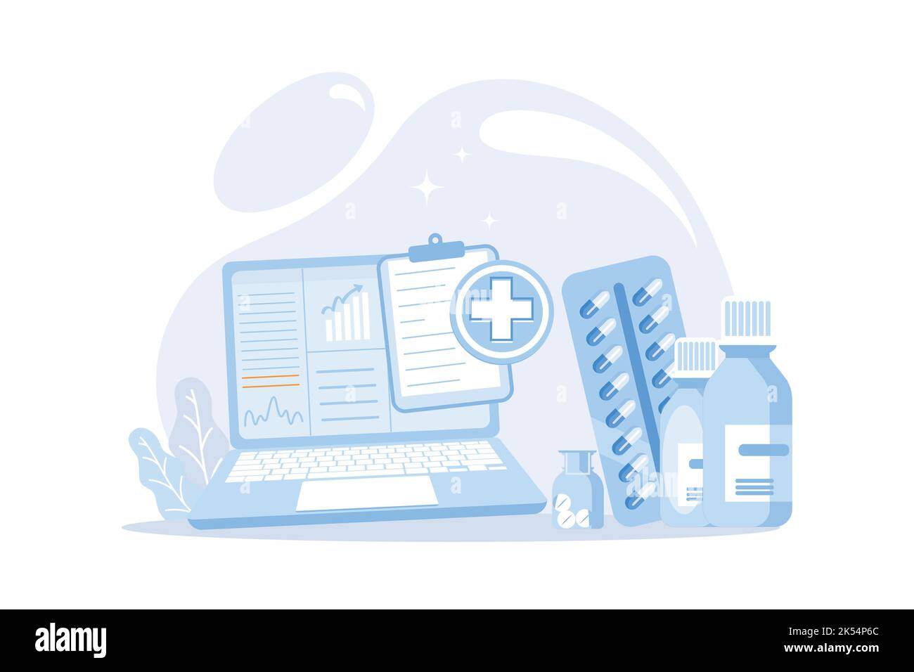 Services médicaux en ligne, médecine de protection. Assurance médicale, programme de soins de santé, bouclier avec cross, services hospitaliers, contrôle préventif, malade Illustration de Vecteur