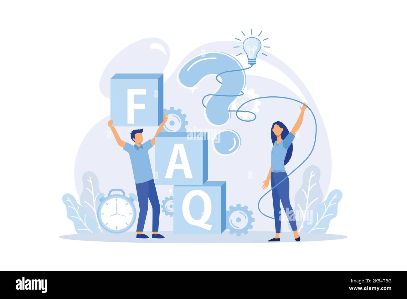 illustration de concept des personnes fréquemment posées des questions autour des points d'interrogation, réponse à la métaphore de question Illustration de Vecteur