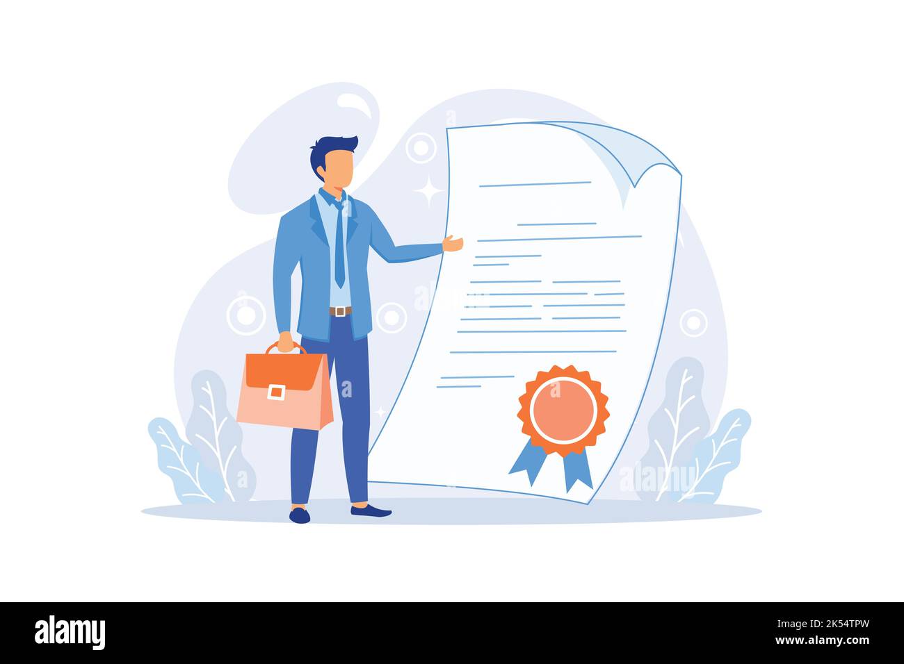 Les personnages reçoivent un service professionnel de notaire. Les gens visitent le bureau des avocats pour signer des documents juridiques. Petite secrétaire avec une énorme documentation de panneau de stylo. Illustration de Vecteur