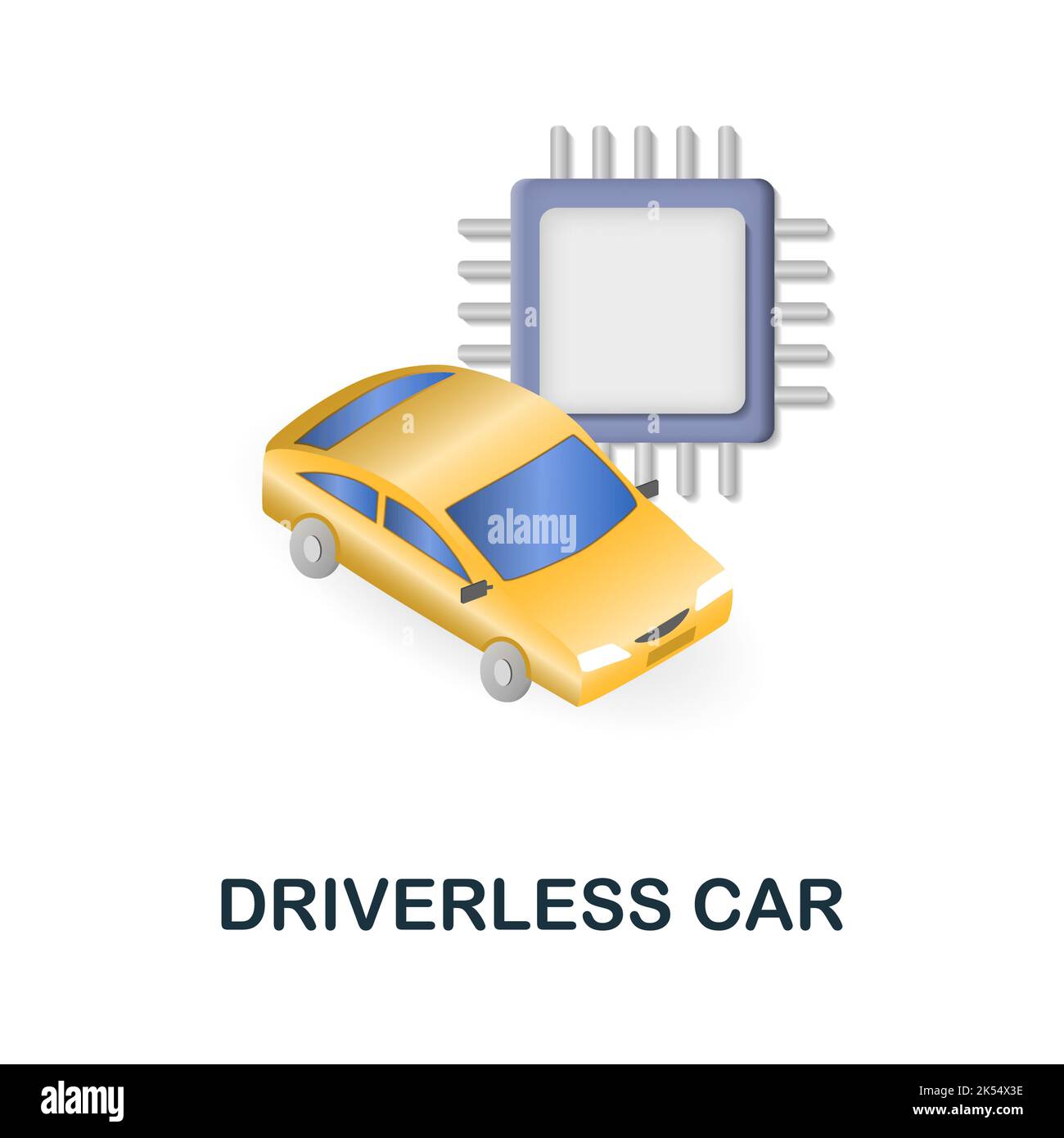 Icône voiture sans conducteur. 3d illustration de la collection future technology. Icône Creative Driverless car 3D pour la conception Web, les modèles, les infographies et Illustration de Vecteur