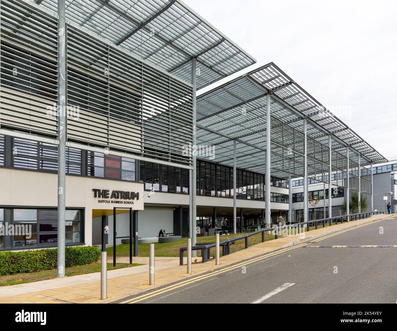 Le bâtiment Atrium, Suffolk Business School, Université de Suffolk, Ipswich, Suffolk, Angleterre, Royaume-Uni Banque D'Images