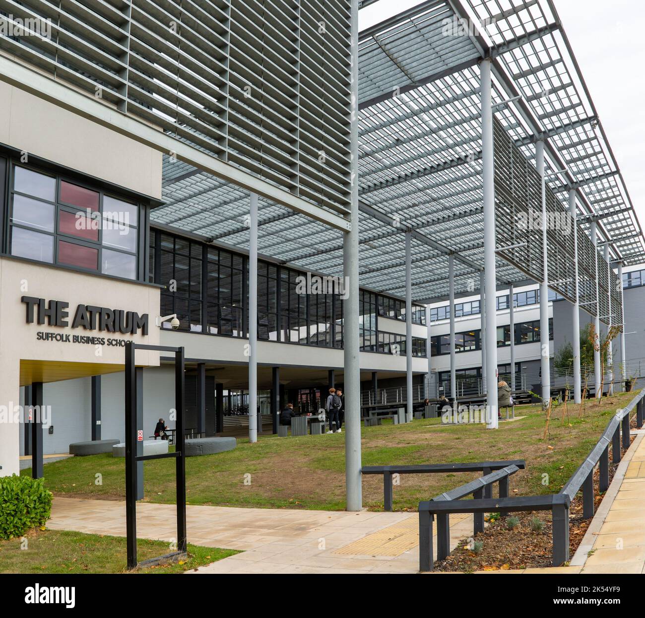 Le bâtiment Atrium, Suffolk Business School, Université de Suffolk, Ipswich, Suffolk, Angleterre, Royaume-Uni Banque D'Images