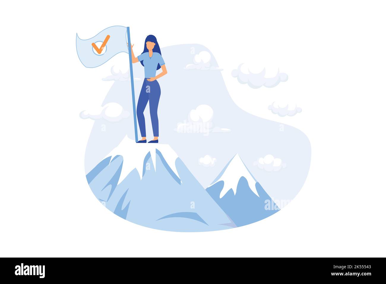 Réalisation des objectifs. Trouver les bonnes solutions. Gestion des idées réussie jusqu'à l'objectif. Ambition. Diagramme de chemin vers la cible. Aspiration à Illustration de Vecteur