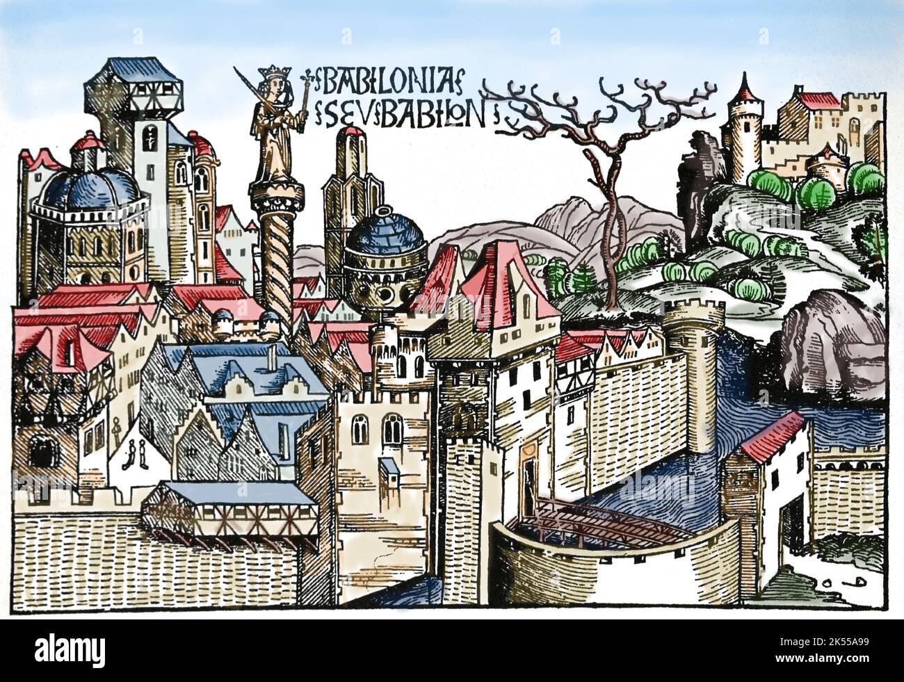 Mésopotamie. Babylone. Les chroniques de Nuremberg. 15th siècle. Banque D'Images