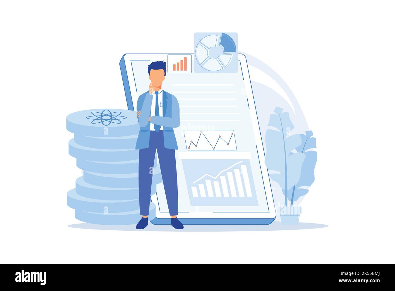 Informatique quantique technologie quantique, informatique de demain, technologie de l'information innovante, percée informatique, supercalculateur Flat Vector Mo Illustration de Vecteur