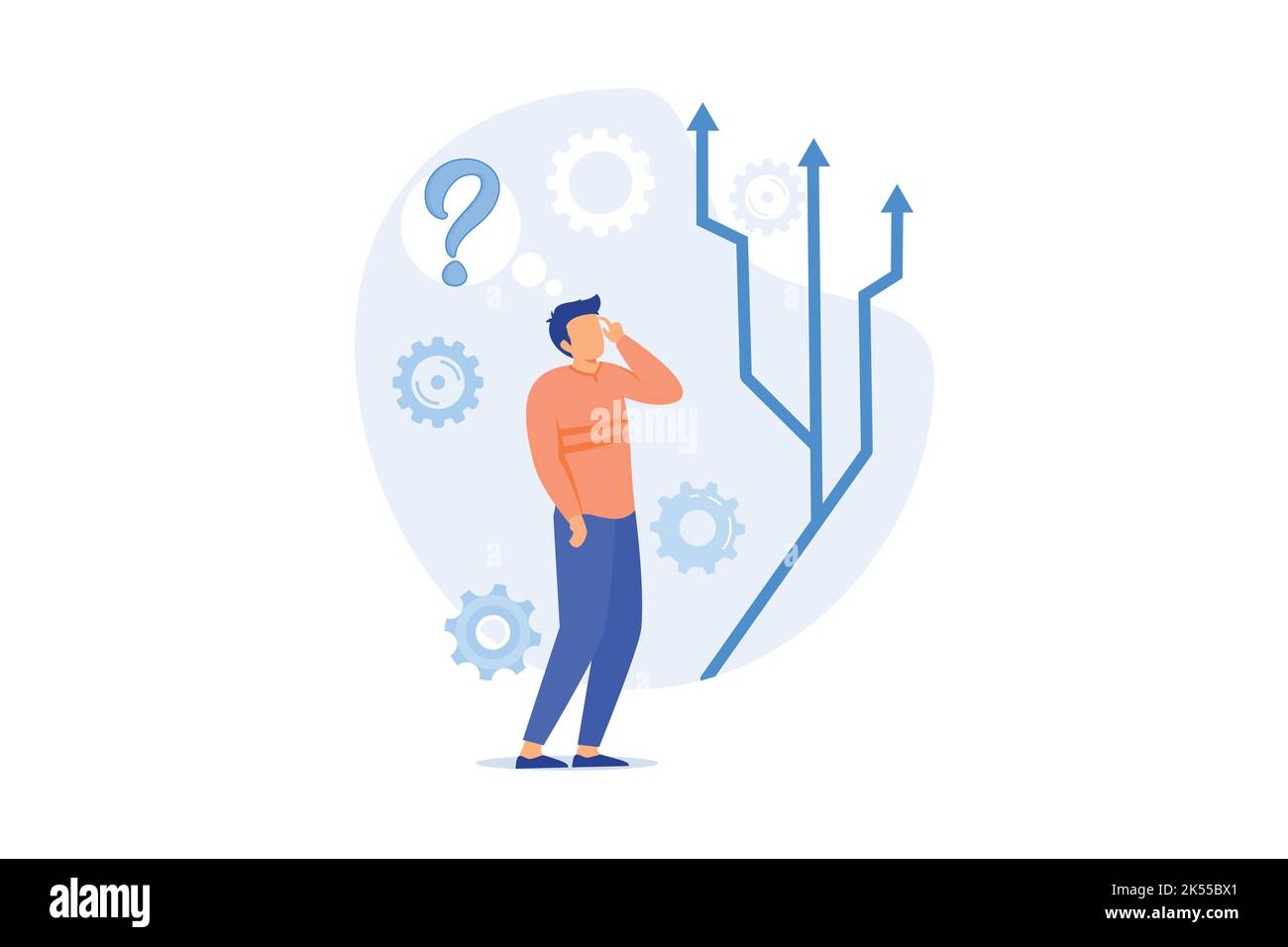 Choix prise de décision, trouver une solution, possibilités multiples, liberté de choix, sans cerveau, Difficulté de choisir, gestion vecteur plat moderne Illustration de Vecteur