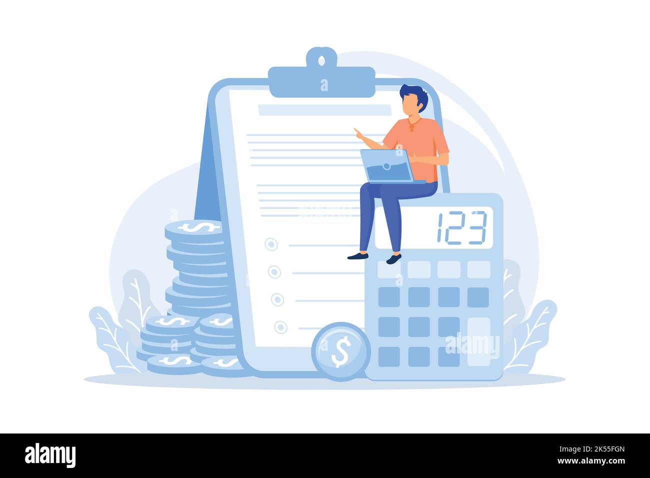 Calcul du revenu net calcul du salaire, formule du revenu net, rémunération à la maison, comptabilité des sociétés, calcul des gains, estimation du bénéfice - taux d'exploitation Illustration de Vecteur