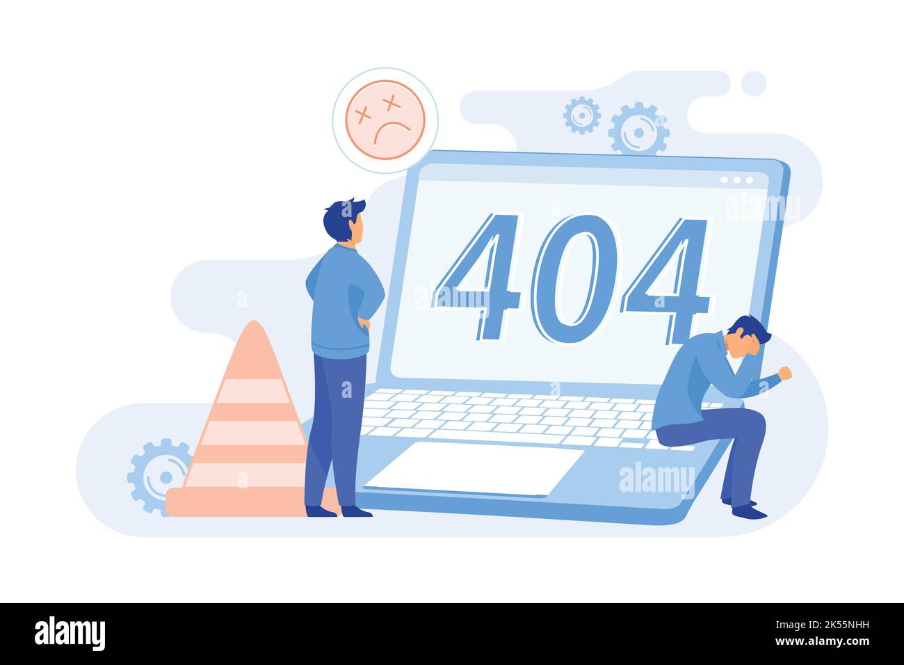 404 erreur résumé concept 404 modèle, échec de téléchargement du navigateur, page introuvable, requête du serveur, indisponible, problème de communication du site web flat des Illustration de Vecteur