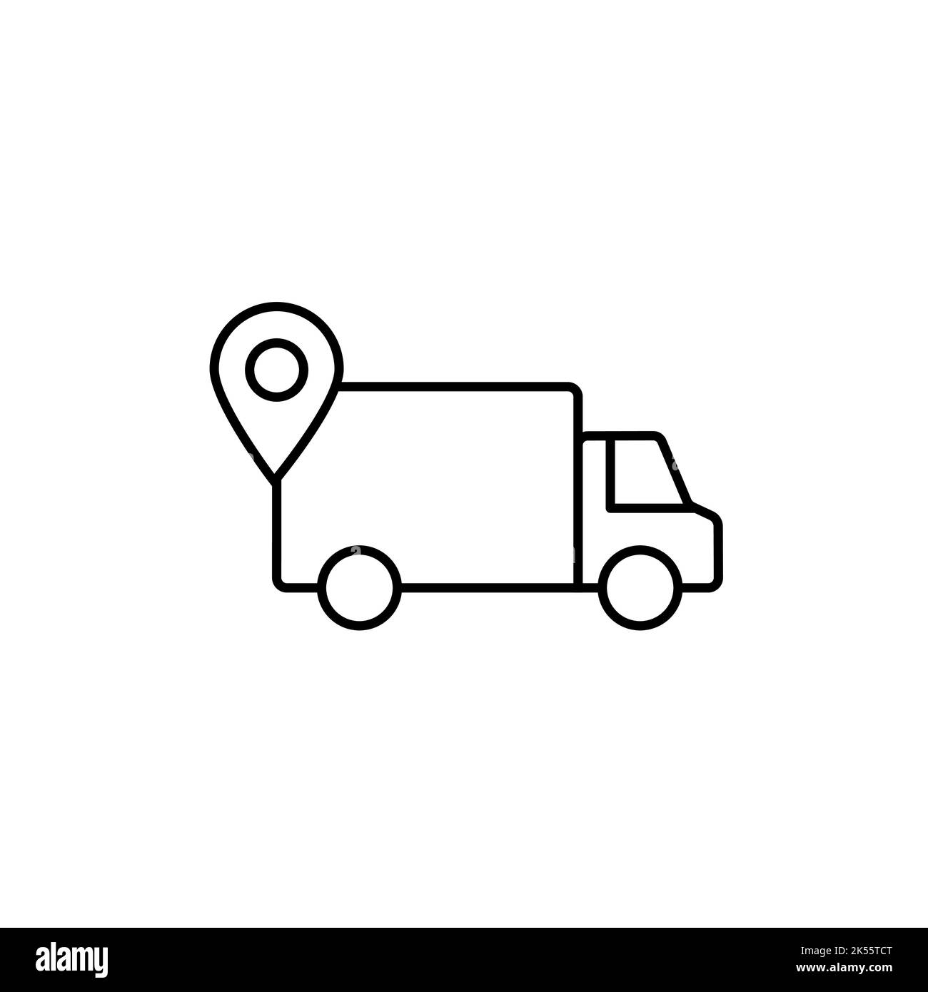 Style de ligne d'icône de voiture de livraison Illustration de Vecteur