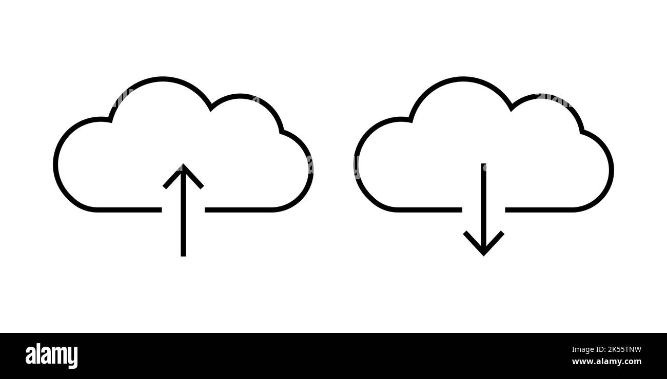 Ligne de téléchargement du nuage iPrès avec flèche Illustration de Vecteur