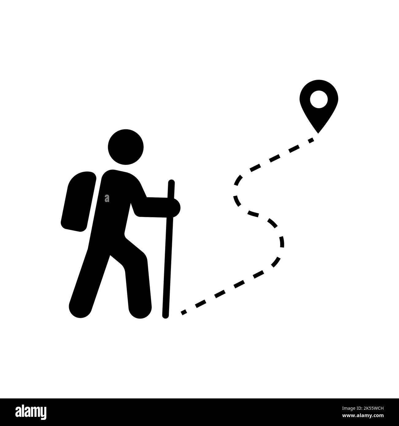 Icône de randonnée pour hommes. Concept de voyage Illustration de Vecteur