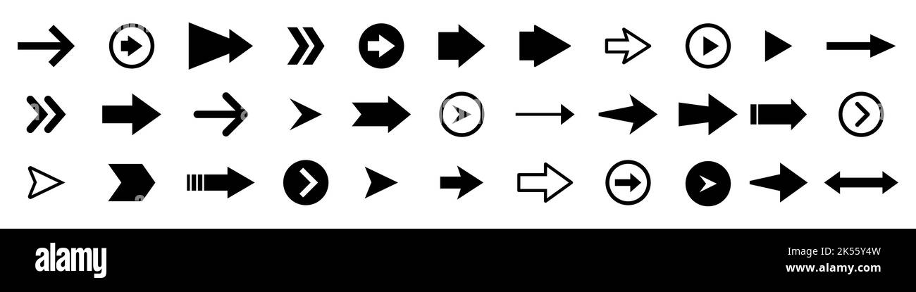 Icône de flèche définissez différentes flèches Illustration de Vecteur