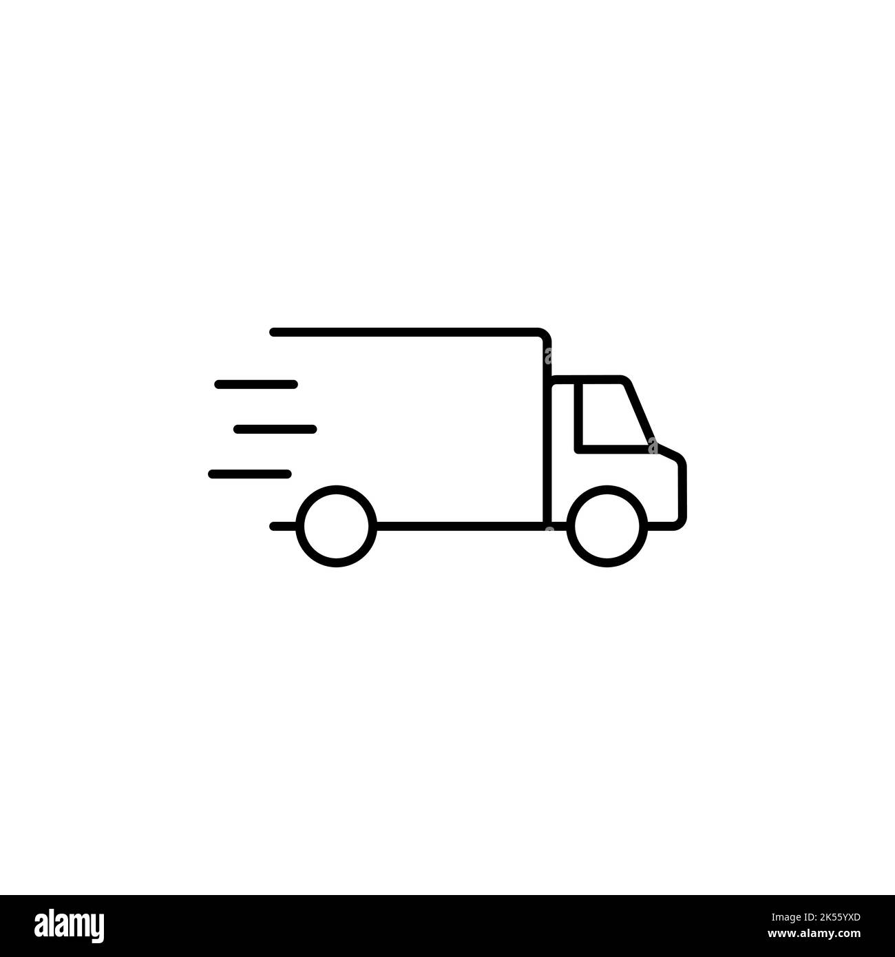 Style de ligne d'icône de voiture de livraison Illustration de Vecteur