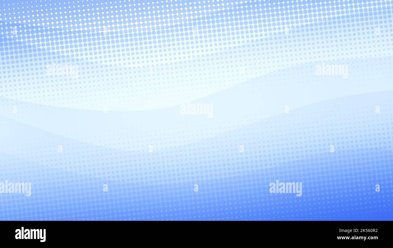 Arrière-plan abstrait en pointillés bleus avec vagues diaphane. Illustration du motif demi-ton en résolution 4K. Conception pour affiche, bannière, site Web ou modèle. Banque D'Images