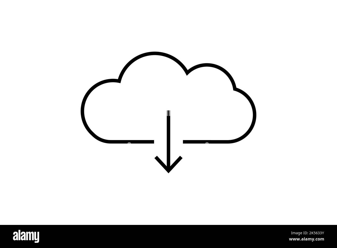 Ligne de téléchargement du nuage iPrès avec flèche Illustration de Vecteur