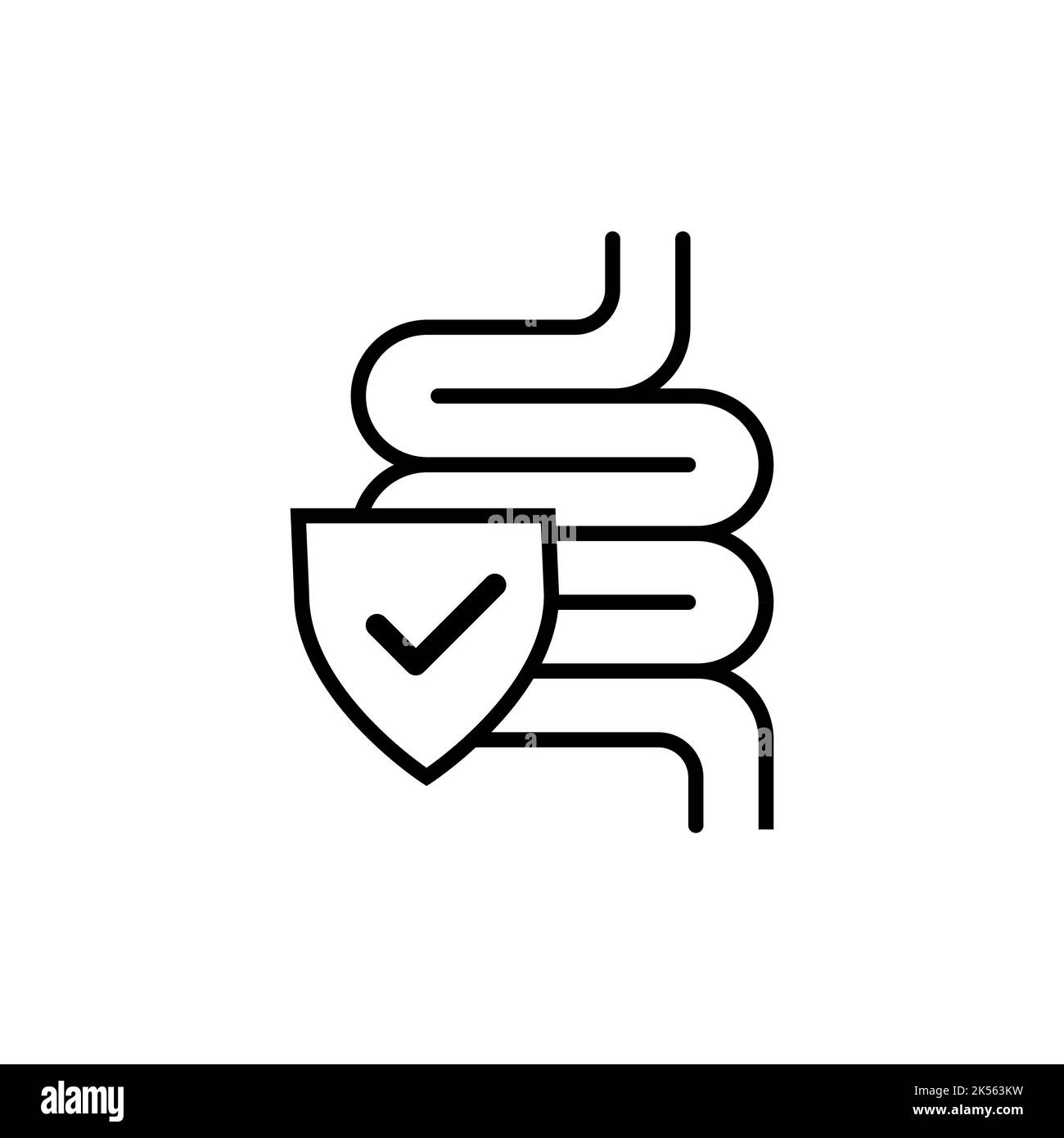 Icône probiotique avec bouclier simple conception Illustration de Vecteur