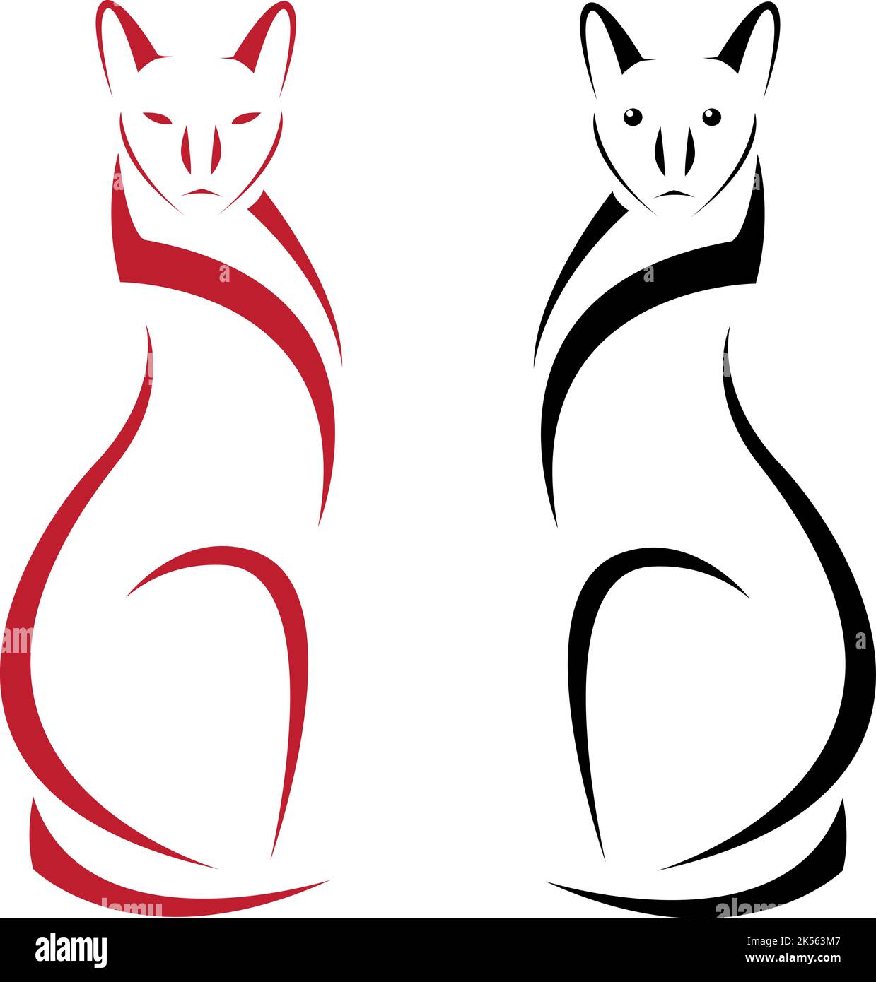 Image vectorielle de chat sur fond blanc.vecteur. Illustration vectorielle superposée facile à modifier. Animaux. Illustration de Vecteur