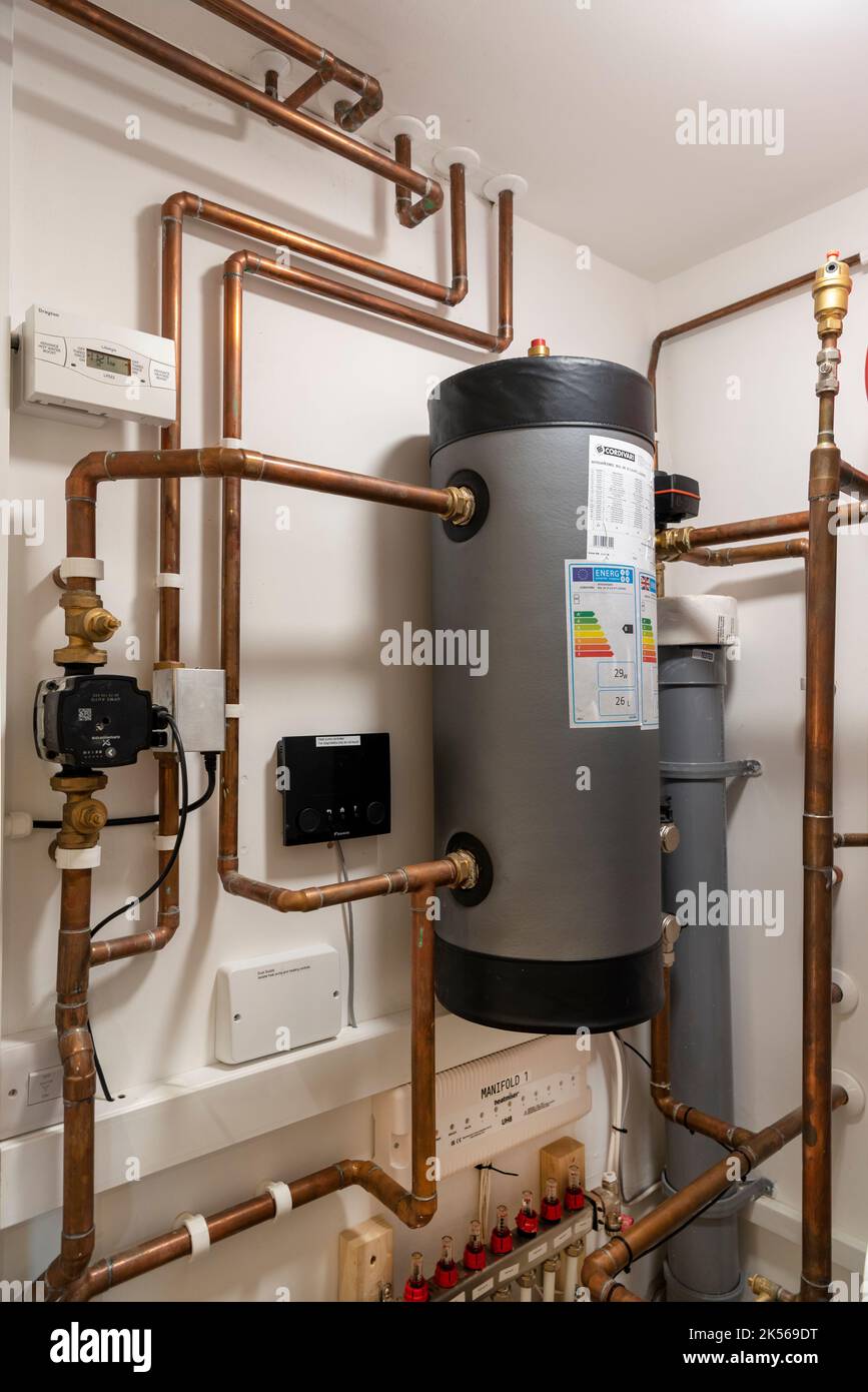 Évaporateur de la pompe à chaleur de la source d'air Banque D'Images