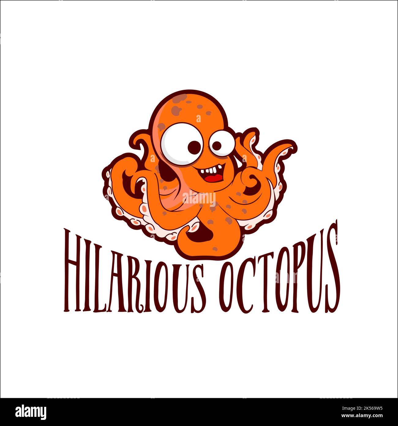 inspiration exclusive pour le logo de l'octopus hilarant Illustration de Vecteur