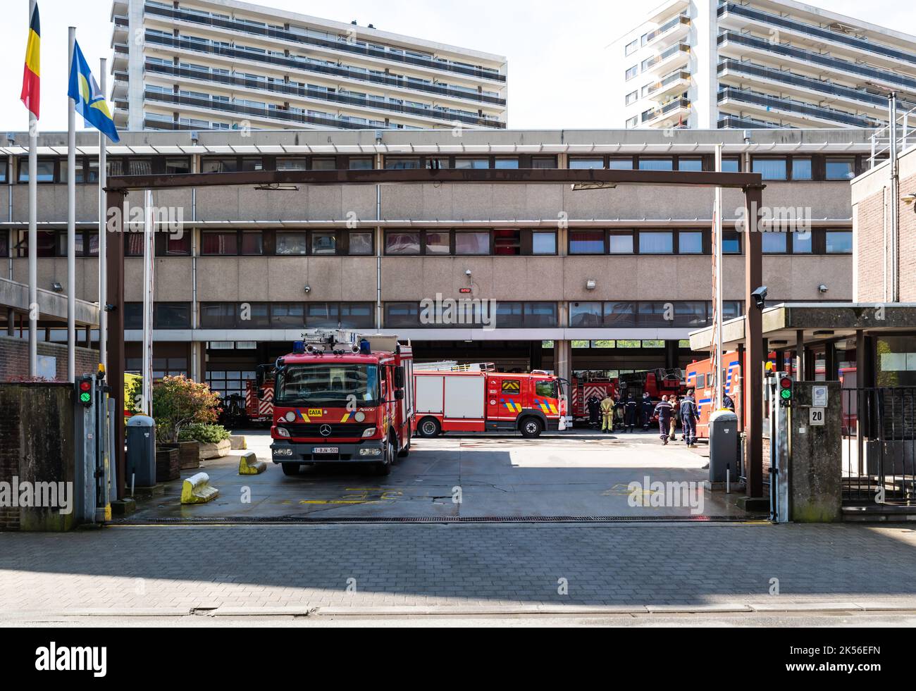 Centre-ville de Bruxelles, région de la capitale de Bruxelles - Belgique - 05 01 2021 Siège de la brigade des pompiers de Bruxelles-Nord Banque D'Images Centre-ville de Bruxelles, région de la capitale de Bruxelles - Belgique - 05 01 2021 Siège de la brigade des pompiers de Bruxelles-Nord Banque D'Images