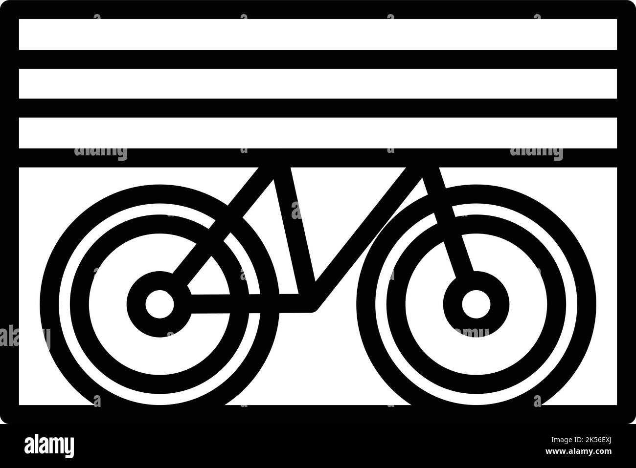 Vecteur de contour d'icône de garage de vélo. Parc. Place de la station Illustration de Vecteur