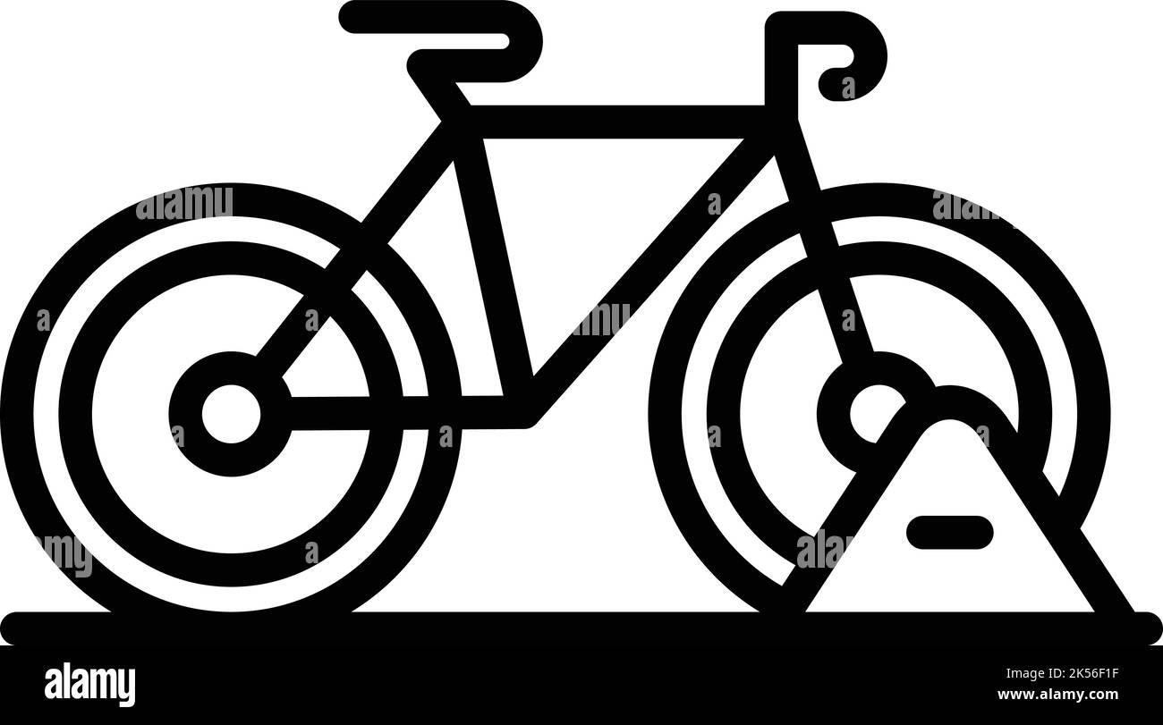 Vecteur de contour de l'icône de vélo de circulation. Parc. Station de rack Illustration de Vecteur