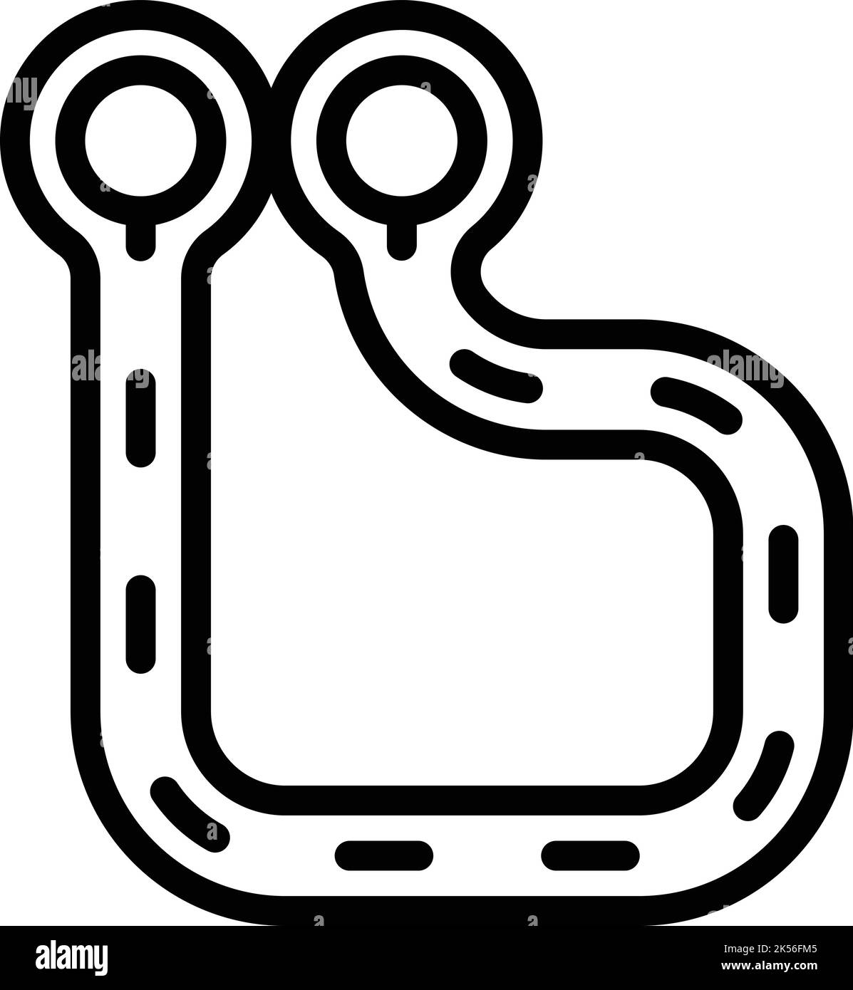 Vecteur de contour de l'icône de circuit supérieur. Piste de course. Circuit de démarrage Illustration de Vecteur