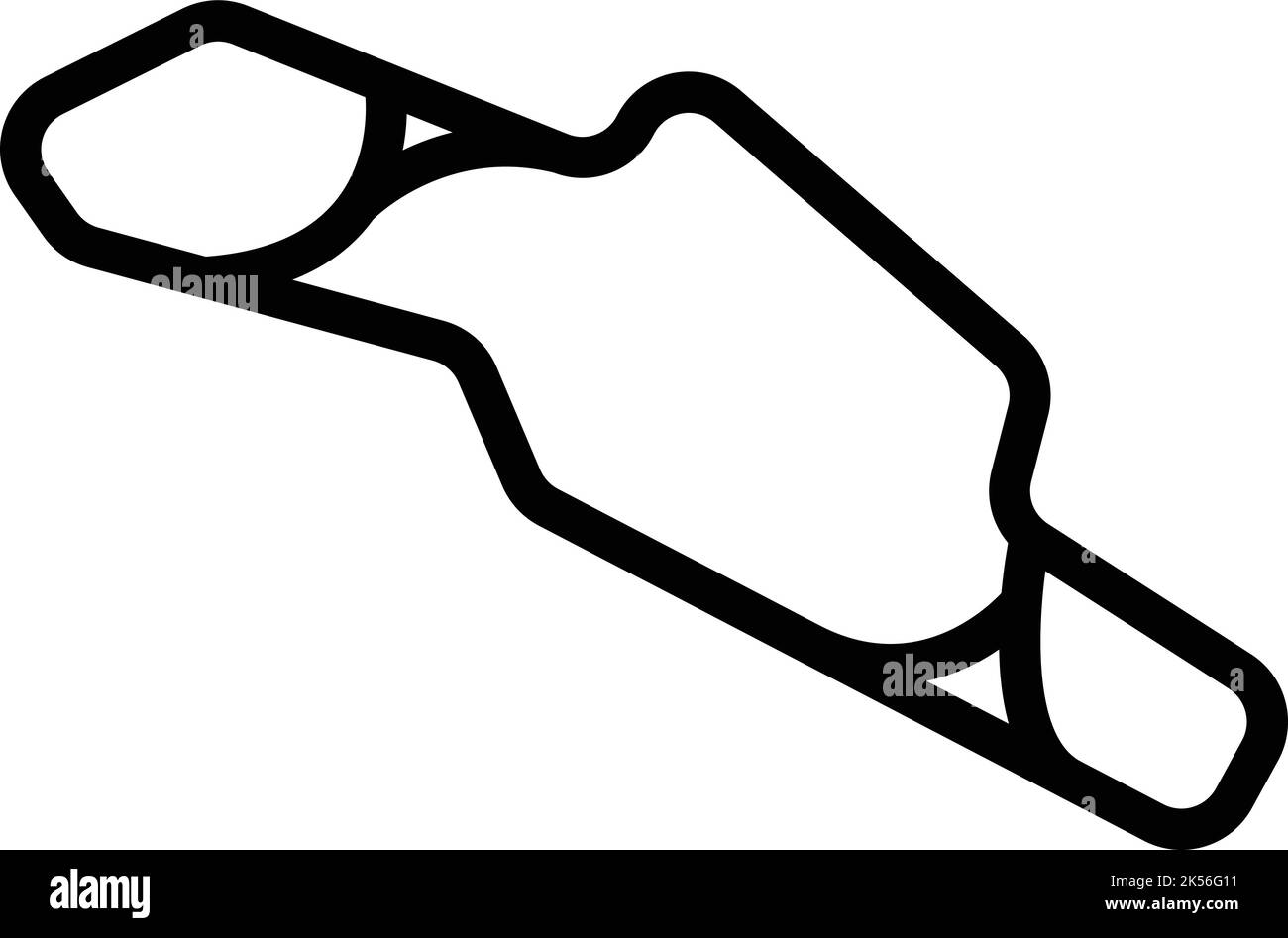 Vecteur de contour de l'icône de la piste de course de formule. Circuit de démarrage. Route supérieure Illustration de Vecteur