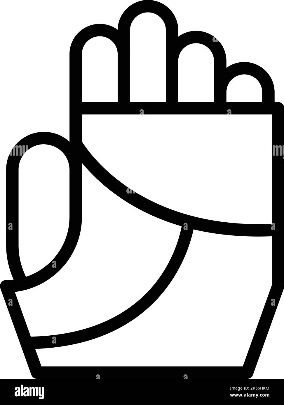 Contour de l'icône du gant de protection des mains. Boîtier sport. Vélo d'hiver Illustration de Vecteur