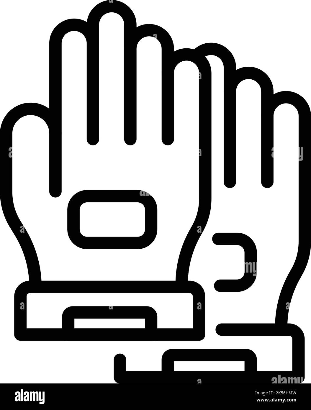 Gants de sport icône vecteur de contour. Main neige. Sécurité des gants Illustration de Vecteur