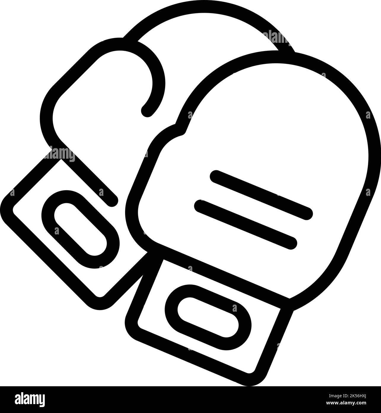 Boîte gants icône vecteur de contour. Gant sport. Garde-main Illustration de Vecteur