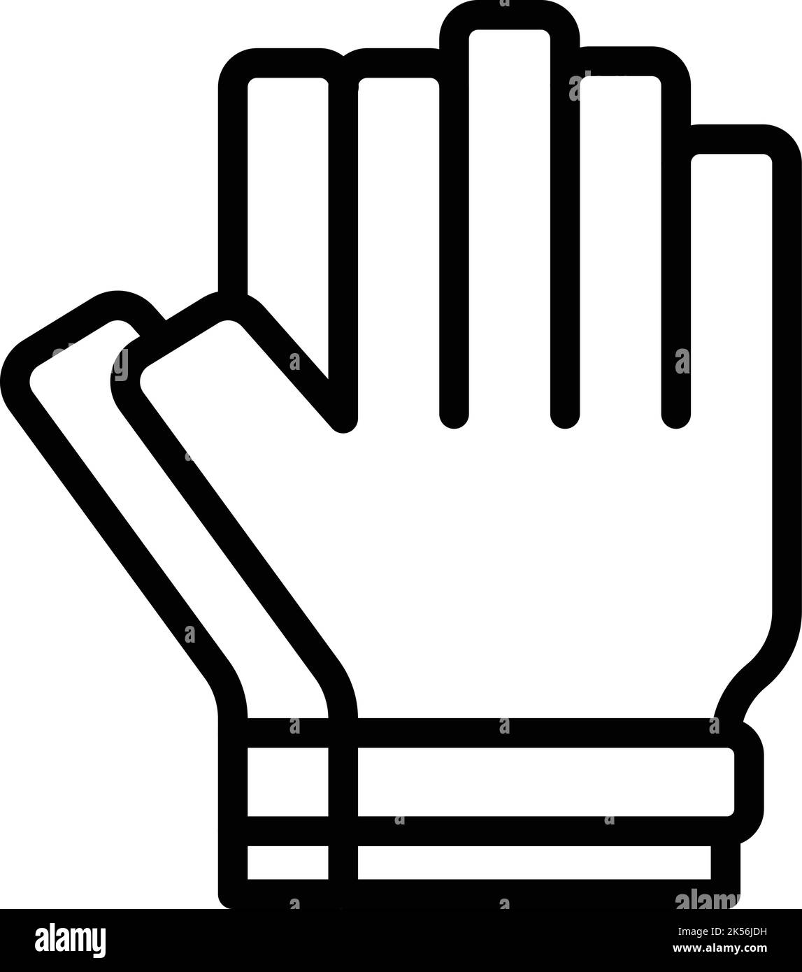 Gants de ski contour vector. Gant de sport. Main hiver Illustration de Vecteur