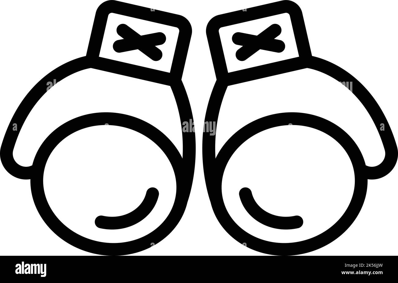 Boîte de sport gants icône vecteur de contour. Garde-main. Protection des paires Illustration de Vecteur