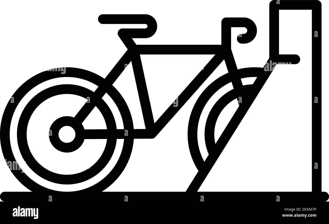 Vecteur de contour de l'icône de vélo de station. Endroit de la zone. Trafic de personnes Illustration de Vecteur