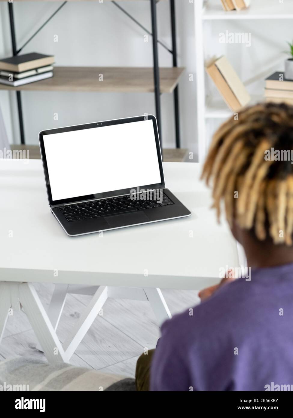 maquette numérique black man de conférence en ligne Banque D'Images