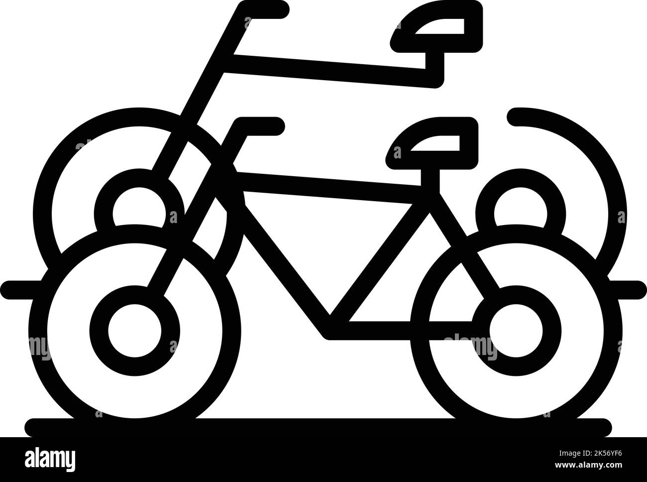 Vecteur de contour d'icône de vélo. Parc à vélo. Parking pour vélos Illustration de Vecteur