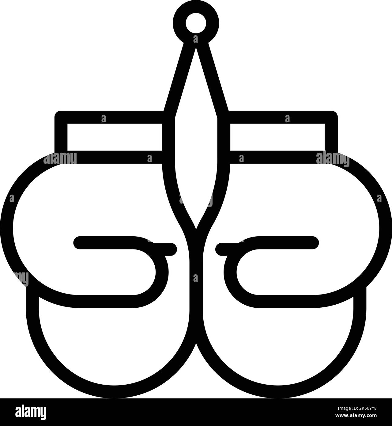 Gants de sport icône vecteur de contour. Boîte à gants. Garde-main Illustration de Vecteur