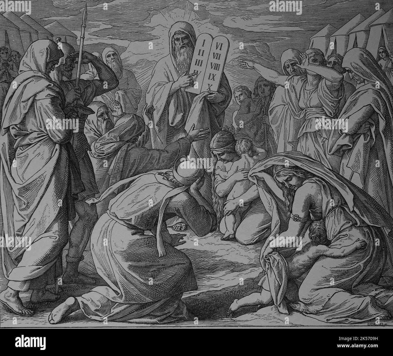 Le renouvellement de l'Alliance de Dieu. Livre de l'Exode. Banque D'Images