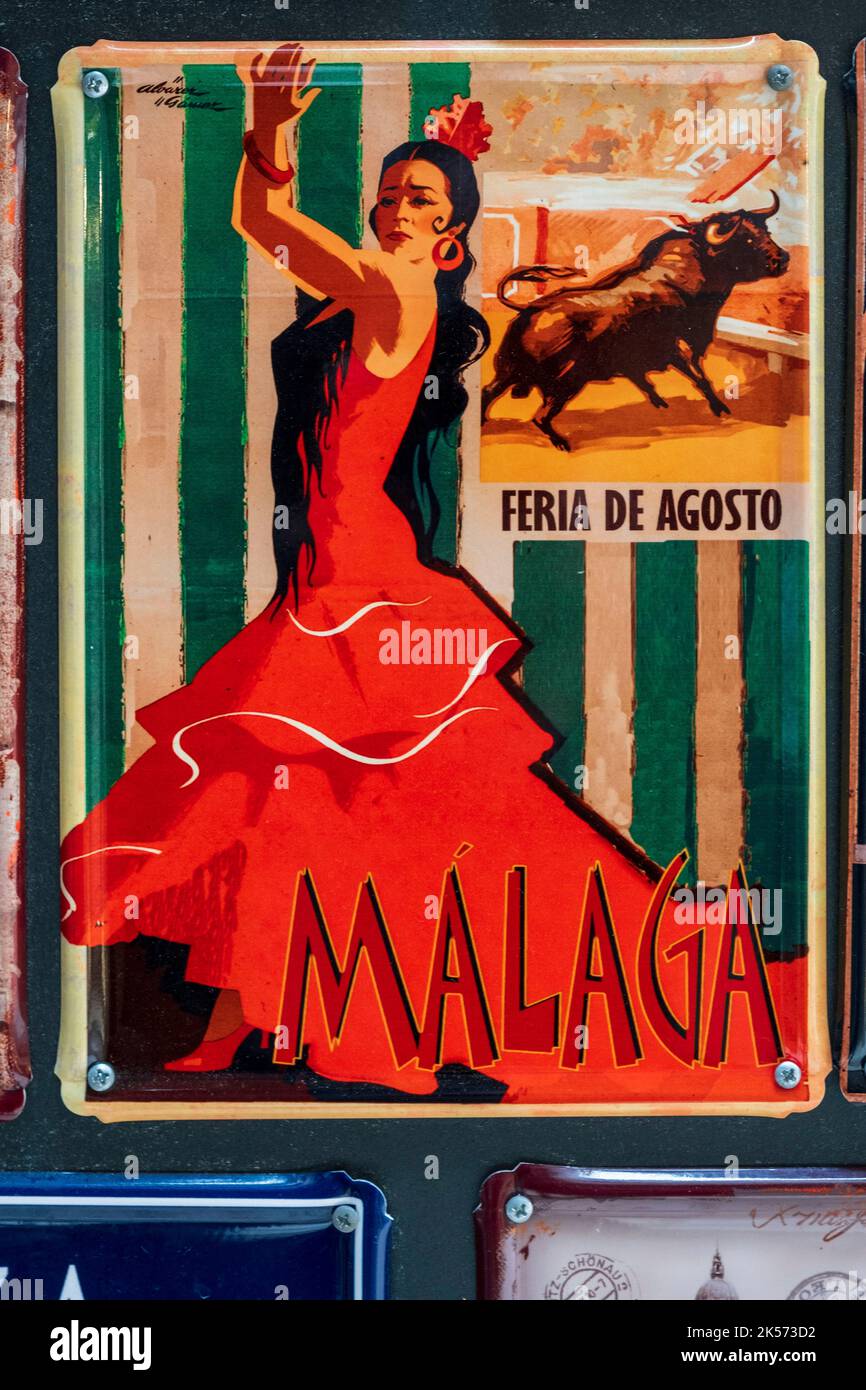 Espagne, Andalousie, Costa del sol, Malaga, panneau Banque D'Images
