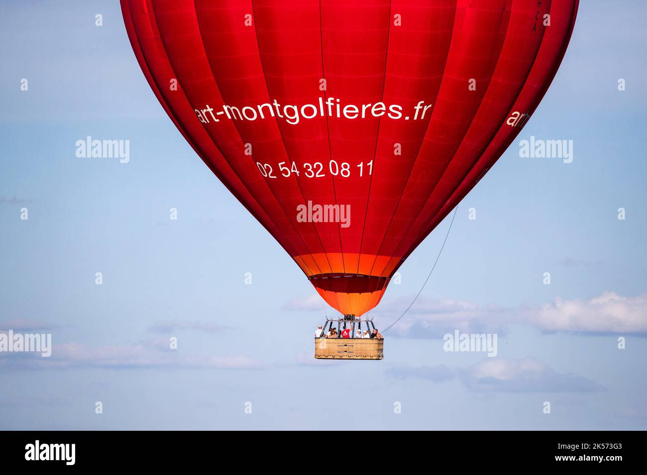 France, Indre et Loire, Civray-de-Touraine, à bord d'une montgolfière avec l'opérateur Art Montgolfie (vue aérienne) Banque D'Images