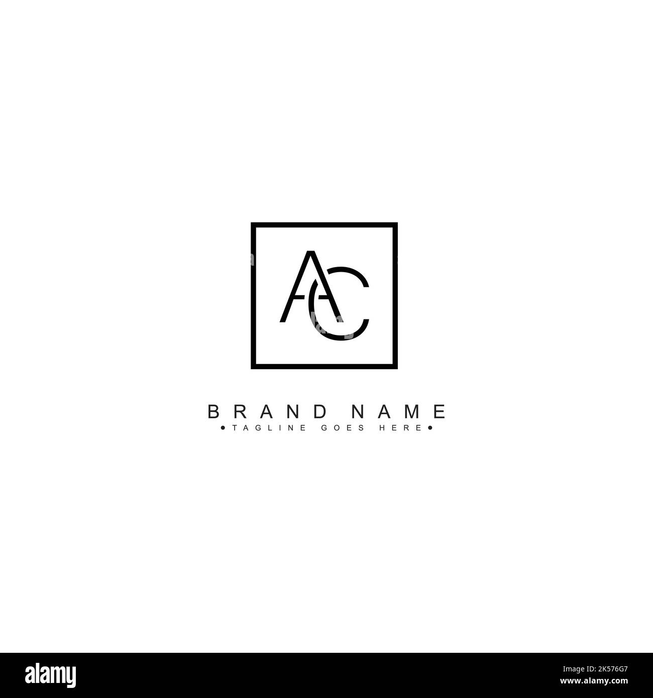 AC minimal Vector logo - logo d'entreprise simple pour les monogrammes A et C. Illustration de Vecteur