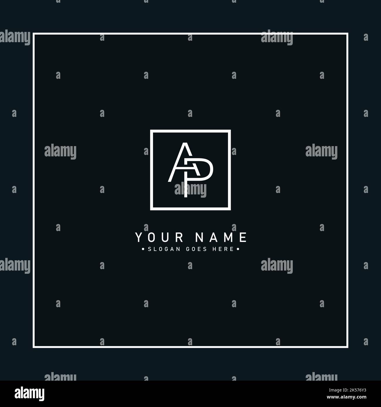 Logo créatif pour initiales AP de style monogramme - modèle vectoriel pour initiales A et P Illustration de Vecteur