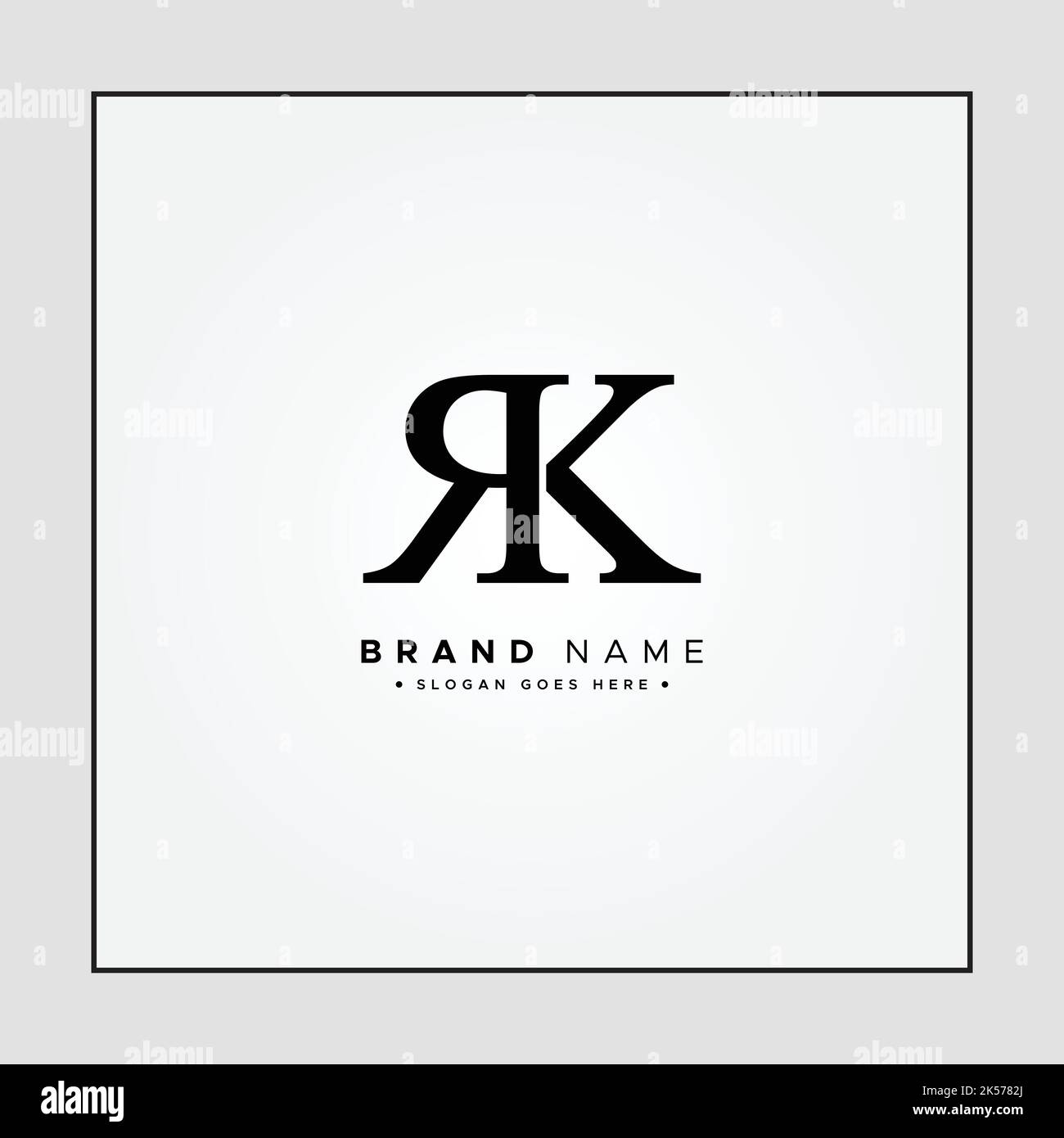 Logo commercial simple pour lettre initiale RK - logo alphabétique - logo monogramme Illustration de Vecteur