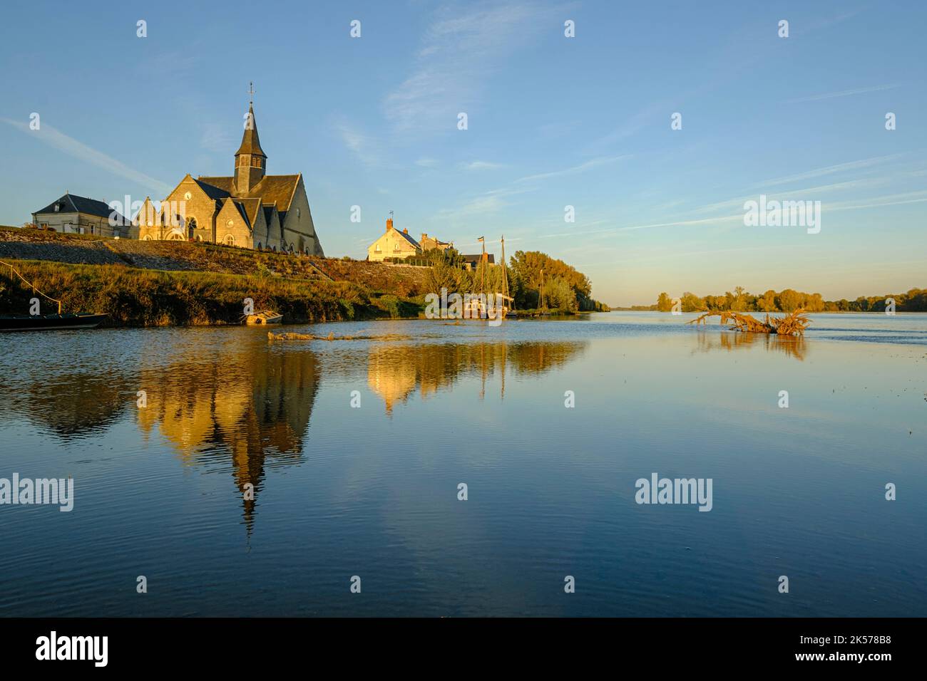 France, Indre et Loire, Vallée de la Loire sur la liste du patrimoine mondial de l'UNESCO, la Chapelle sur Loire Banque D'Images